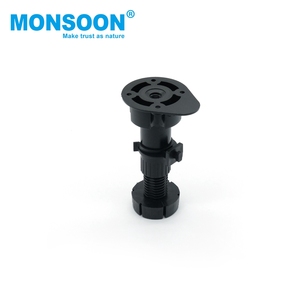 Monsoon Furniture Hardware Plastic <b>Adjustable</b> Furniture <b>Leg</b> Black Round Modern Chair <b>Table</b> Desk Leveling Foot Easy Installation - Product Image 1