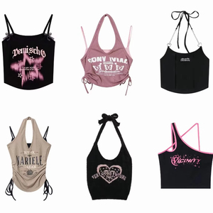 Hauts et chemisiers pour femmes de style européen, tendance printemps-été, hauts révélateurs sexy et audacieux à manches courtes pour filles. - Product Image 1