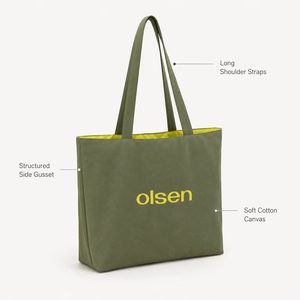 Olsen <b>Canvas</b> <b>Tote</b> Bag Large White Pink Letter Print Shoulder Handle Daily Shopping Bag - Product Image 4