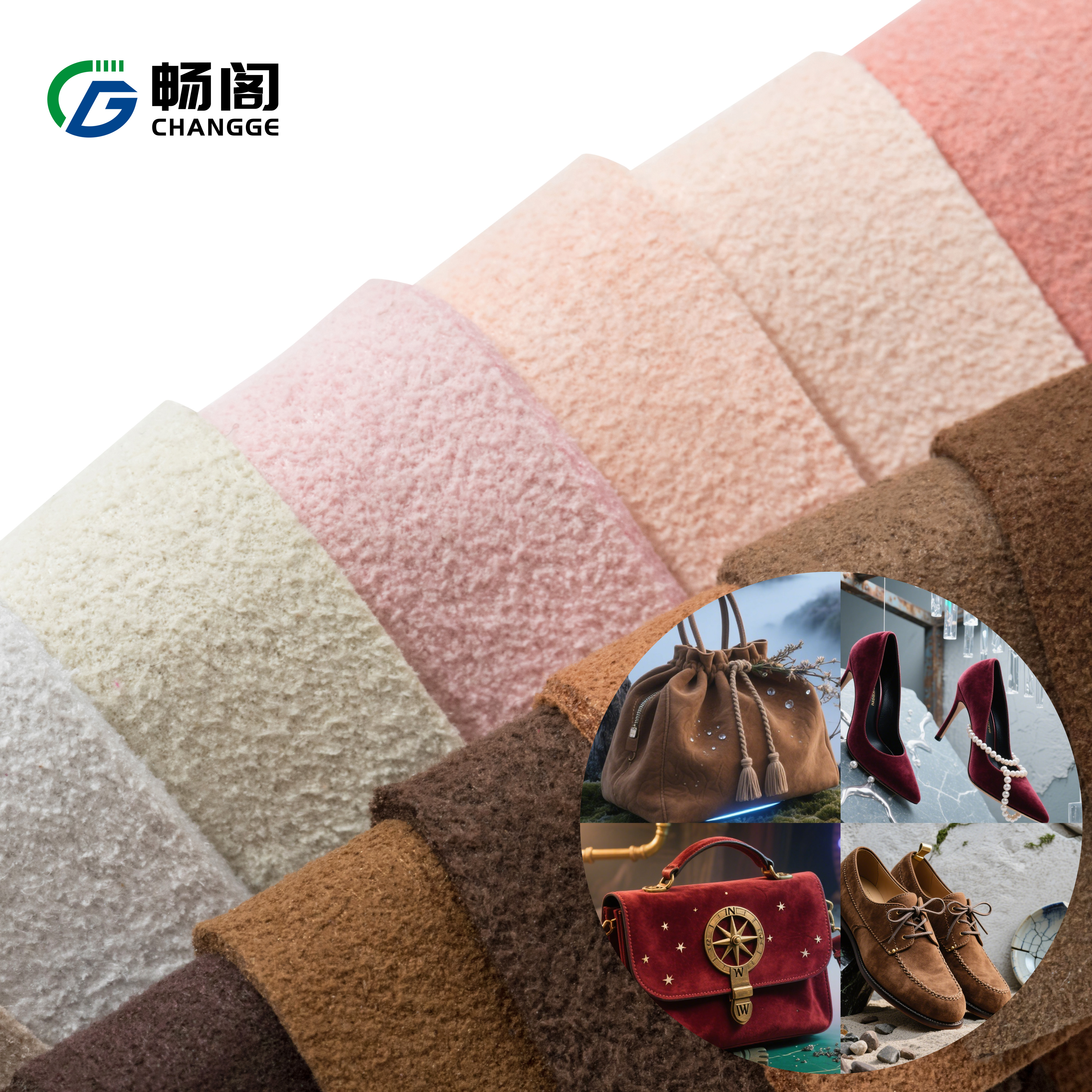 Wear Resistant Anti-Fade Microfiber Synthetic Suede Material for Footwear Luggage Interior Upholstery