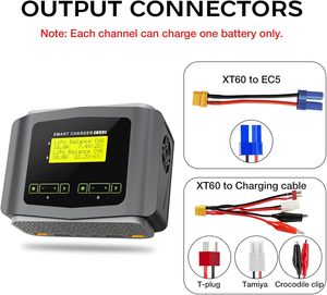 Cargador de Baterías LiPo con Pantalla Grande, Cargador/Descargador RC Dual de 10A con Balance Rápido 1-6S para Autos y Drones RC - Product Image 5