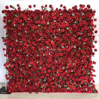 GJ-WA035 ventes d'usine mur de fleurs blanches gypsophile toile de fond soie artificielle mur de fleurs décoratives pour la décoration de mariage
