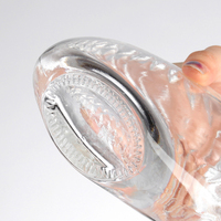 Bouteilles en verre transparentes Super Flint, vides, rondes, gravées, pour brandy