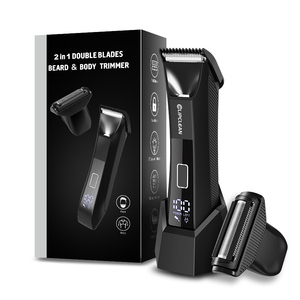 Macchina per rasoio da uomo per uomo Mini corpo <span class=keywords><strong>barba</strong></span> decespugliatore zone sensibili 2 In1 elettrico ricaricabile Set di rasoio Kit - Product Image 1