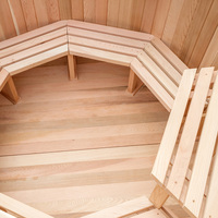 Kanadische Sauna Holz Runde Red Cedar Whirlpool Holzfass Einweichen Dampf Dusche Funktion für den Verkauf