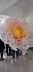 Décoration intérieure fleur centre commercial affichage 3 <span class=keywords><strong>M</strong></span> <span class=keywords><strong>fleurs</strong></span> artificielles blanc/rose papier Organza <span class=keywords><strong>fleurs</strong></span> géantes pour la décoration de mariage - Product Image 4