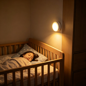 Lámpara Nocturna Recargable de 1W con Sensor de Movimiento, Lámpara Nocturna LED Magnética Adhesiva con Luz Blanca Cálida para Dormitorio, Cuarto de Bebé - Product Image 1