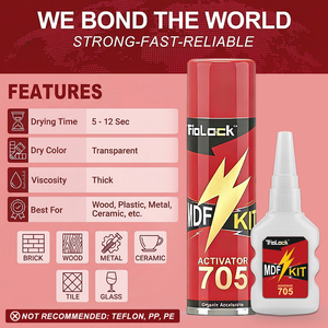 Kit Colla MDF all'Ingrosso <span class=keywords><strong>Gold</strong></span> 3 Secs 5000 con Attivatore Spray a Rapida Essiccazione e Adesivo Liquido Cianoacrilato - Product Image 5