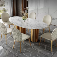 Chaises de salle à manger françaises classiques JP en cuir microfibre avec pieds en acier inoxydable de style haut pour une utilisation en hôtel