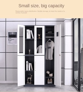 Armadio Archivio Moderno in Metallo Autoportante con 4 Ante in Vetro, Grande Capacità, <span class=keywords><strong>per</strong></span> <span class=keywords><strong>Ufficio</strong></span> e Camera da Letto - Product Image 4