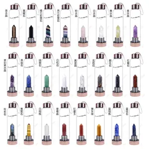 Natuurlijke Healing Quartz Crystal Elixir Water Fles Met Crystal Inside Verschillende Quartz Opties Infuser Water Fles 100% Naturel