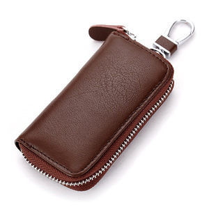 Llavero con tarjetero de cuero genuino 2024 para hombres y mujeres, llavero funcional de tamaño Mini, carteras, fundas para llaves de coche de cuero real - Product Image 5