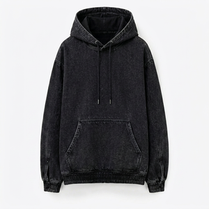 Hoodie en jean pour homme de qualité supérieure avec poche kangourou - Product Image 1