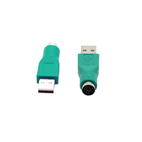 KAICAP Adaptor USB Tipe-A Male ke PS/2 Female Baru Berlapis Nikel Model K-GC46MF untuk Keyboard/Mouse dengan Output DC dan Transmisi Data