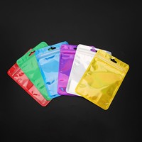 Emballage personnalisé à trois côtés scellés, imprimé en gravure, coloré, pour bijoux, aliments, bonbons, PE/aluminium, résistant à l'humidité, fenêtre transparente, thermoscellé