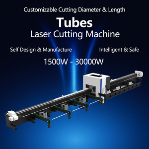 20-350mm 3 mandris, máquina de corte do cortador do tubo do laser da fibra do CNC de 2 mandris para o tubo quadrado redondo do tubo do metal - Product Image 2
