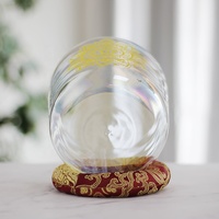 Mountain Rain Quartz Singing Bowl Handle Grail Chakra Relaxation Inner Peace Peaceful Meditative Healing Crafts