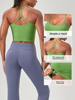 Hochunterstützendes Damen-Sommer-Atmungsaktives Sport-Top mit Vorderpolsterung, Vier-Wege-Stretch, Trainings- und Yoga-Tanktop, OEM