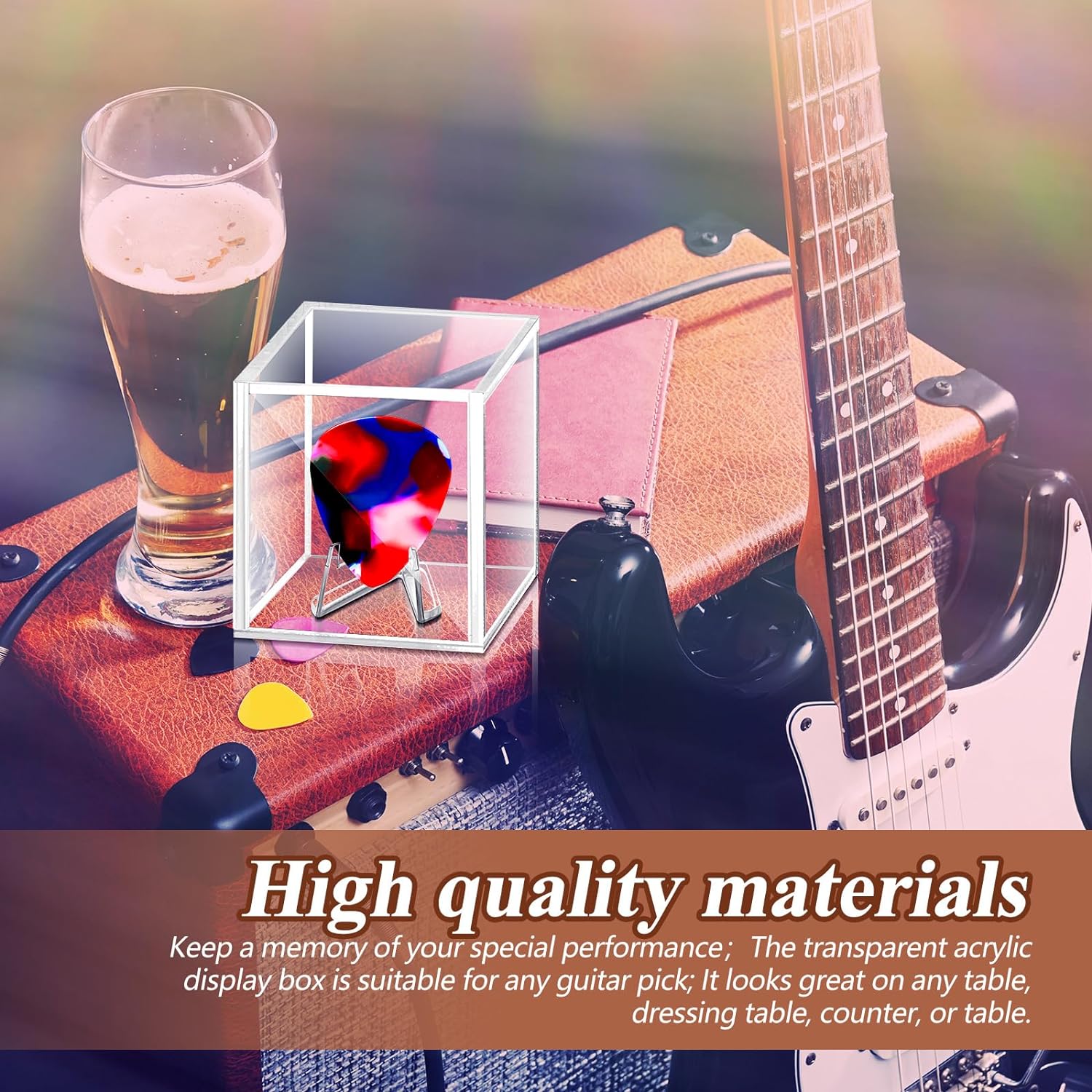Porta Plettro Per Chitarra Con 3 Plettri Inclusi – Custodia Portaplettri Per Basso, Chitarra Elettrica E Acustica, Accessorio Compatto E Resistente
