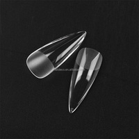 Faux ongles en gel souple, pré-polis, longs, forme stiletto, pour nail art DIY, avec cuticule fine, anti-rayures, 00 tailles, pour ongles volumineux