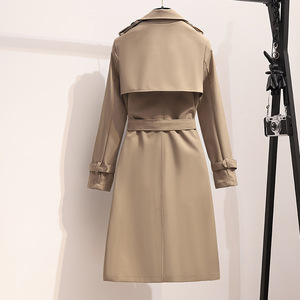 Nuovo Trench Coat Elegante da <span class=keywords><strong>Donna</strong></span> <span class=keywords><strong>Primavera</strong></span>-Autunno 2025, Stile Coreano, Casual, Lunghezza Media, Maniche Lunghe con Bottoni - Product Image 5