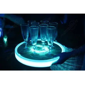 Serviertablett Buitenlamp Led Draadloos TRON ROUND Dienblad Waiter Serving Tray led For Night Club Bars (cc529)