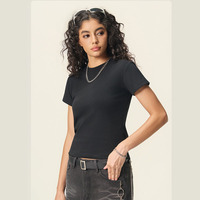 T-shirts blancs de luxe en coton TITI Custom Basic Y2k Blanks, t-shirts pour femmes, baby tees, crop tops