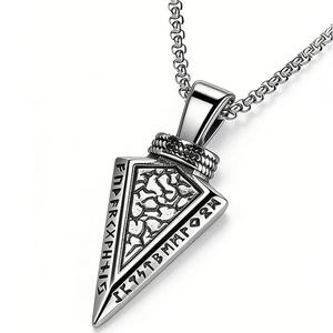 Yunnique-collar con colgante de flecha vikinga de acero inoxidable para hombre, joyería geométrica de estilo Hip Hop, regalo, 3x60cm - Product Image 5