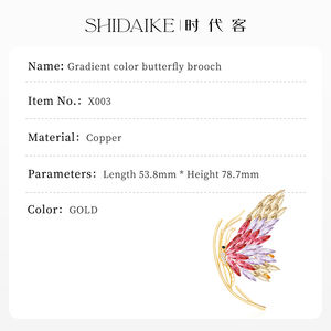 Broche de Mariposa de Cristal Austriaco y Circonita, Diseño Personalizado de Lujo, Aleación, para Boda/Fiesta/Regalo, Broches para Compromiso, Chapado - Product Image 5