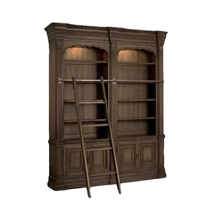 American Country Solid Wood Carved Villa Large <strong>French</strong> Retro Study Bookcase Living Room Dining Home Furniture Storage <strong>Shelf</strong> Model - Product Image 5