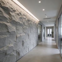 Grande dalle en PU à motif pierre, panneau décoratif mural léger en pierre simulée pour la décoration des murs intérieurs et extérieurs