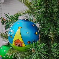 Ornement d'arbre de Noël en céramique personnalisable Décoration pendante suspendue pour la maison personnalisée avec impression UV Cadeau de Noël
