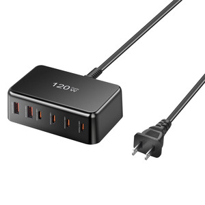 Meilleure vente multifonctionnel 6 ports pour téléphone pour ordinateur portable tablette USB C <span class=keywords><strong>chargeur</strong></span> adaptateur 120W GaN <span class=keywords><strong>chargeur</strong></span> pour extérieur Station cadeau - Product Image 3