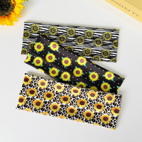 Bandeau élastique tournesol pour femme, imprimé léopard et zèbre, extensible, pour le sport, le yoga, le maquillage, accessoire de mode pour cheveux à usage quotidien