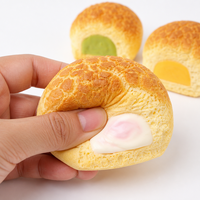 Jouet Squishy Crème Pâtissière à Remontée Lente, Effet Croûte Craquelée, Remplissage Crème, Imprimé, Anti-Stress, Cadeau de Bureau