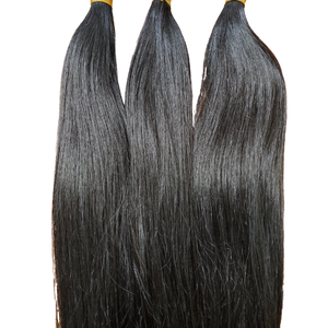 Pelo de trama de máquina de fábrica al por mayor vendedor caliente y pelo humano virginal indio crudo rizado ondulado natural mechones de pelo de trama Genius - Product Image 2