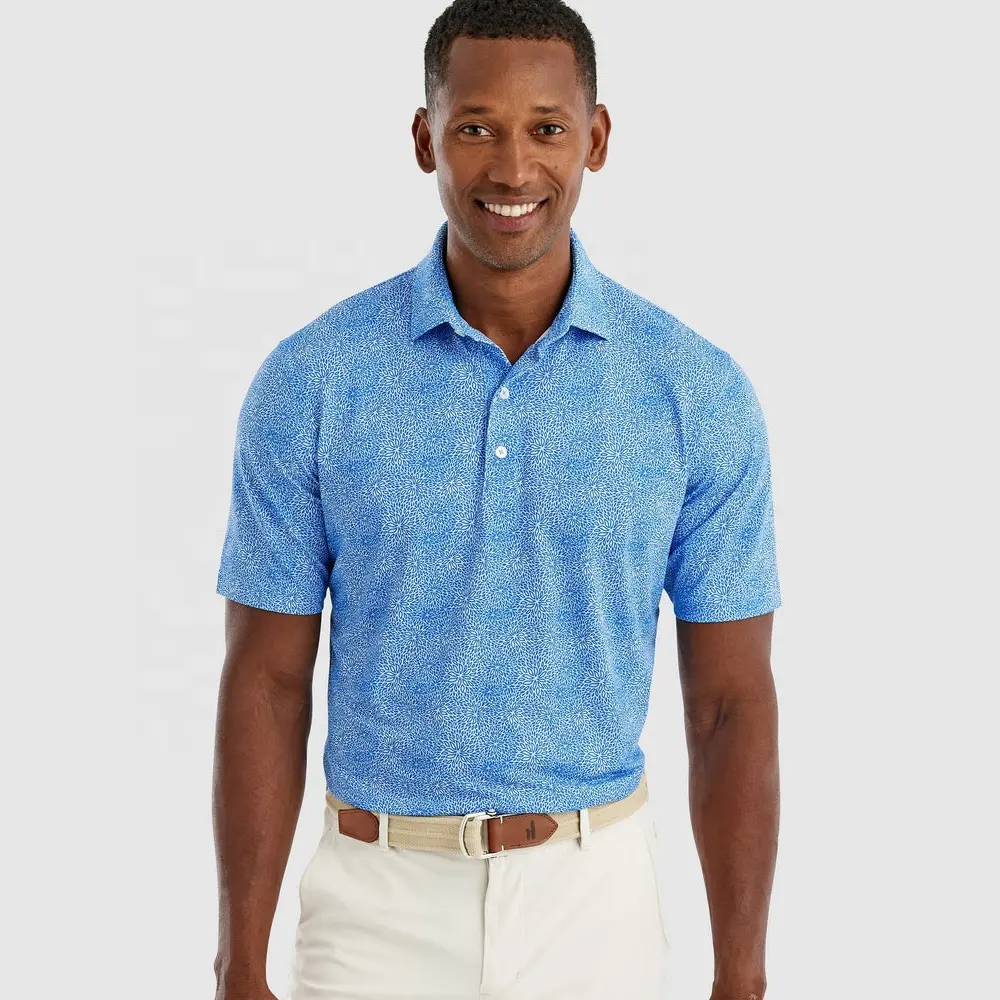 Sports casual business polo short sleeve shirt print sublimation high quality men's golf polo tshirts custom logo