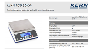 Báscula Digital Electrónica de Alta Precisión Veidt Weighing para Kern <span class=keywords><strong>FCB</strong></span> 30K-4, 30 kg, 0.2 g - Product Image 2