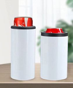 Enfriador de Latas Personalizado 2026 con Logotipo, 12 oz, Recto, Absolutamente Liso, Doble Pared, para Sublimación, con 2 Tapas - Product Image 2