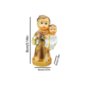 Figura de Resina de San Antonio Arcángel, Serie de Figuras de Santos de Dibujos Animados, Adorno Católico, Regalo de Bautismo, Decoración Cristiana - Product Image 5
