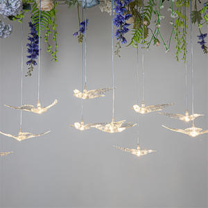 Lustre lumineux en acrylique transparent avec 10 oiseaux, accessoires de scène de mariage de haute qualité, vente en gros - Product Image 3