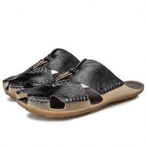 DianSen 1866 Wholesale 2026 Men's Casual <b>Shoes</b> Summer Sandals Leather Non-slip <b>Beach</b> Men - Product Image 2