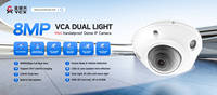 Cámara Domo IP PoE con Micrófono Integrado, Detección Inteligente de Baja Iluminación 4K Compatible con Hik/TVT, H.265, Doble Luz