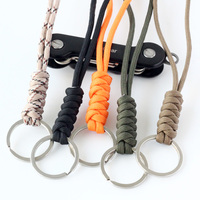 QingGear fait à la main en nylon corde tressée tactique couteau lanière avec porte-clés survie porte-clés lanières cordon