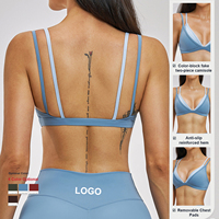 Bra Olahraga Wanita Tali Ganda Crop Top Yoga Fitness Workout Activewear Bernapas