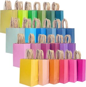 Bolsas de papel Kraft reciclables con logotipo personalizado para café, ropa para llevar, compras, embalaje de regalo promocional - Product Image 1