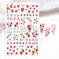 Autocollants ronds pour ongles, style océan, aux motifs de fruits d'été (Myrtille, Fraise, Citron), doux, non toxiques et sans danger pour les enfants F1235 F1236 F1237 F1238