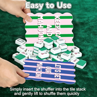 Set Kartu Pengacak Ubin Mahjong Amerika Kustom OEM, Tahan Air dengan Tepi Bergelombang untuk Pecinta Mahjong, Hadiah Thanksgiving Natal
