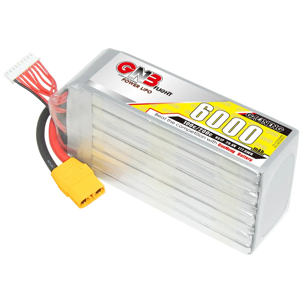 GNB GAONENG 6000mAh 8S 29,6 V 100C 200C XT90 RC Air Drone RC LiPo Batería Alta descarga C calificación rendimiento helicóptero avión