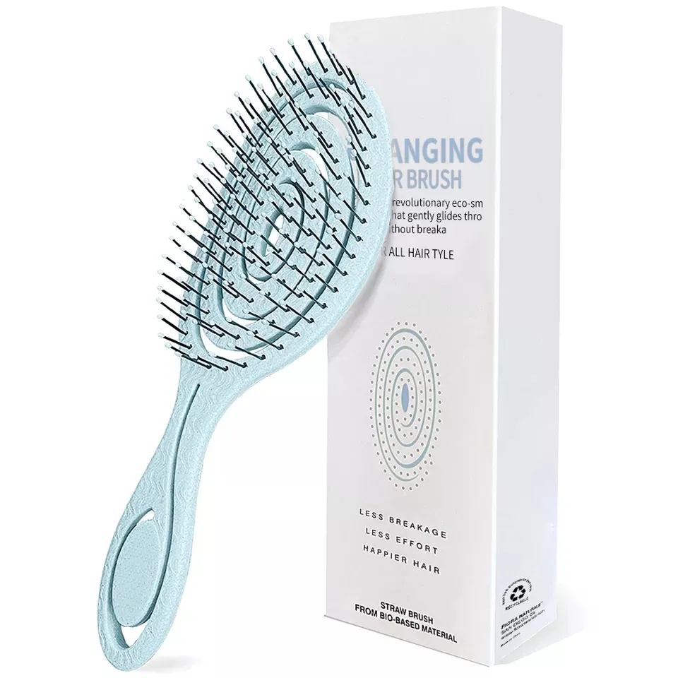 Hot Selling Eco-friendly Natural Detangling Brush Organic Plastic Multi Colors Hair Combs for Women